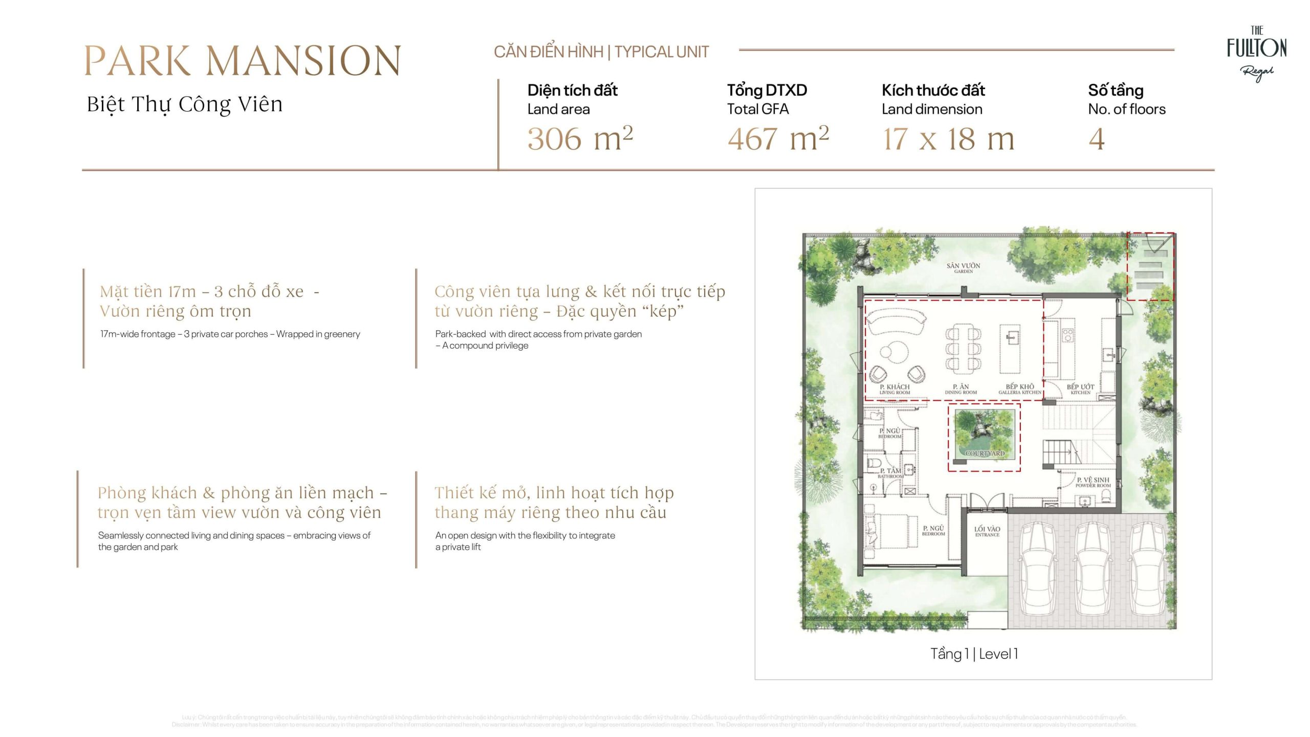Layout thiết kế biệt thự công viên Regal East