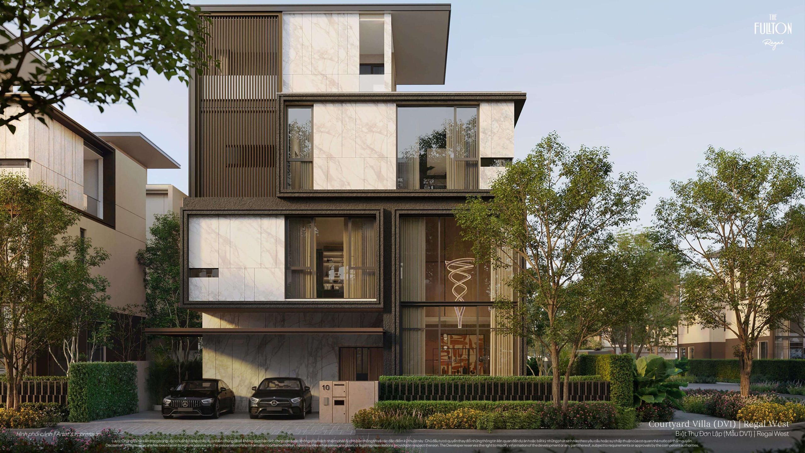 Courtyard Villa – Biệt Thự Đơn Lập Chuẩn Singapore Kiến Tạo Không Gian Sống Tinh Hoa 1 Phối cảnh biệt thự Courtyard Villa The Fullton Regal