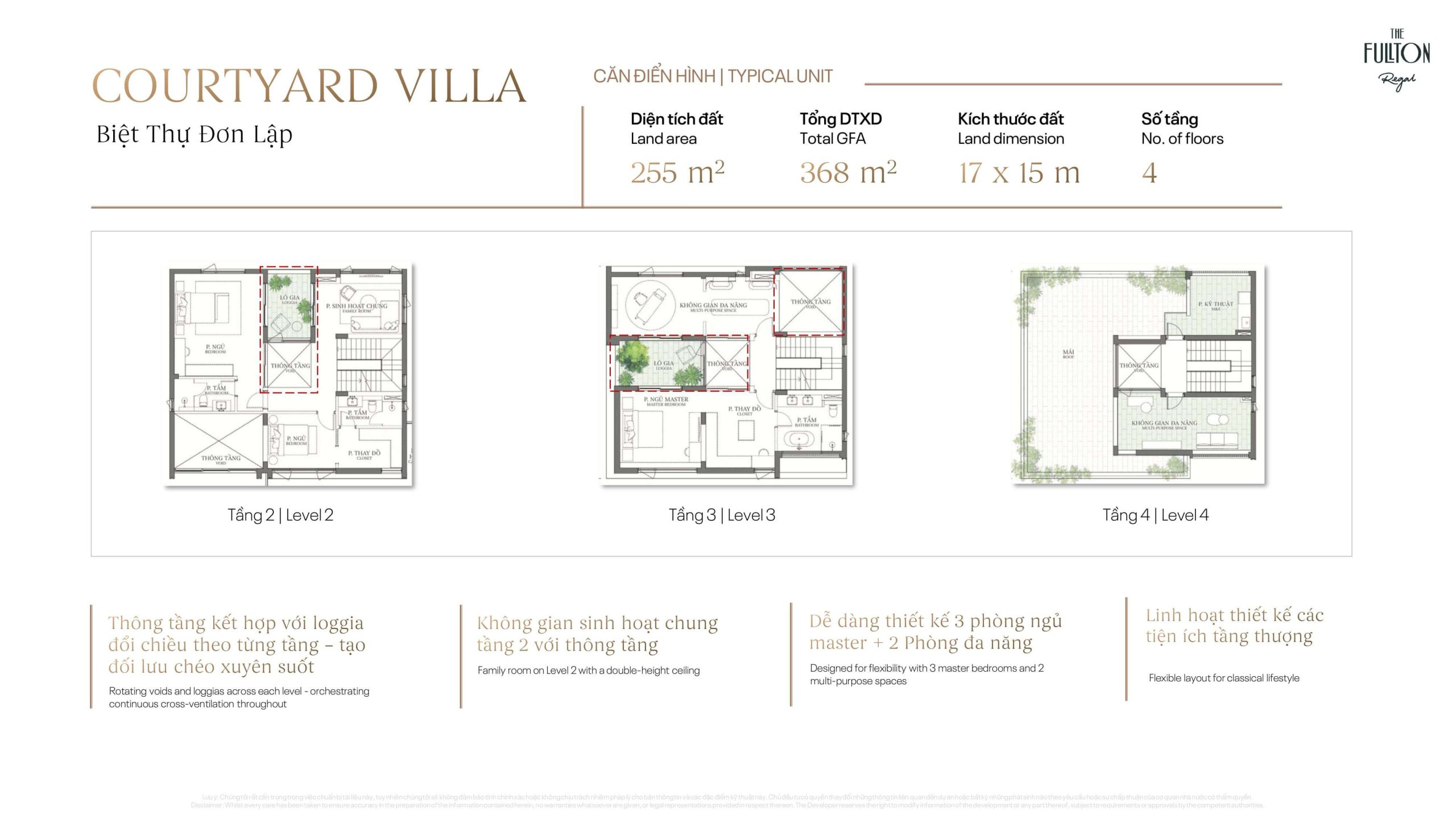 Courtyard Villa – Biệt Thự Đơn Lập Chuẩn Singapore Kiến Tạo Không Gian Sống Tinh Hoa 4 layout thiết kế biệt thự countryard villa the fullton regal