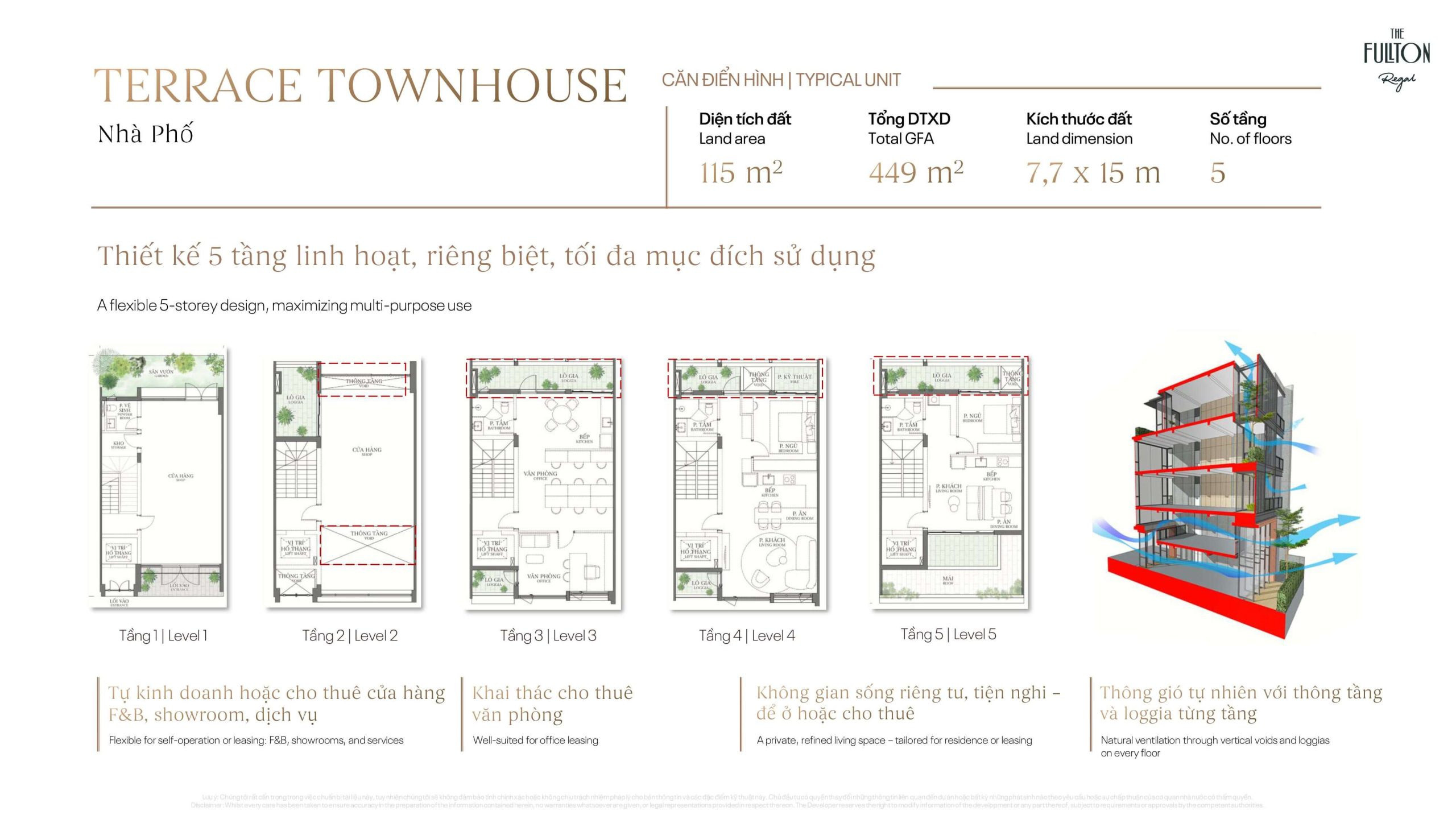 Terrace Townhouse – Nhà Phố Cao Cấp Chuẩn Singapore Kiến Tạo Phong Cách Sống Hiện Đại 3 Thiết kế nhà phố Terrace Townhouse tại The Fullton Regal