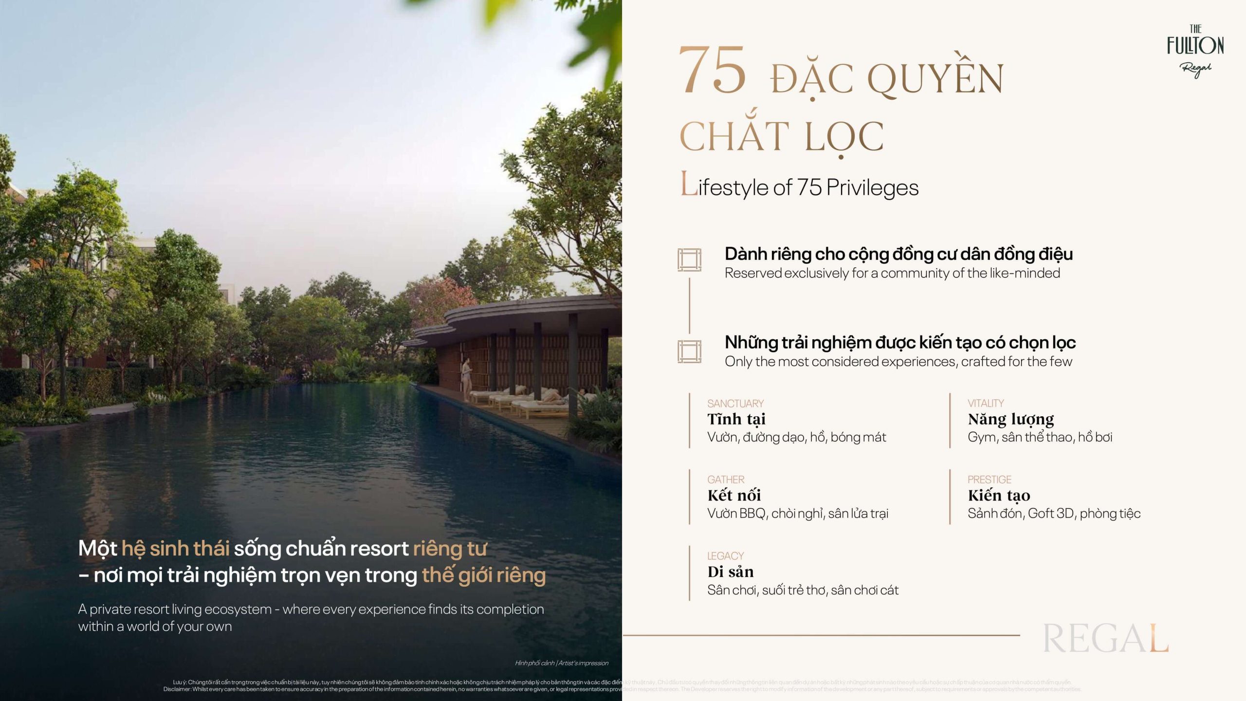 Hệ tiện ích độc bản dành riêng cho cư dân với 75 đặc quyền chọn lọc chỉ có tại The Fullton Regal