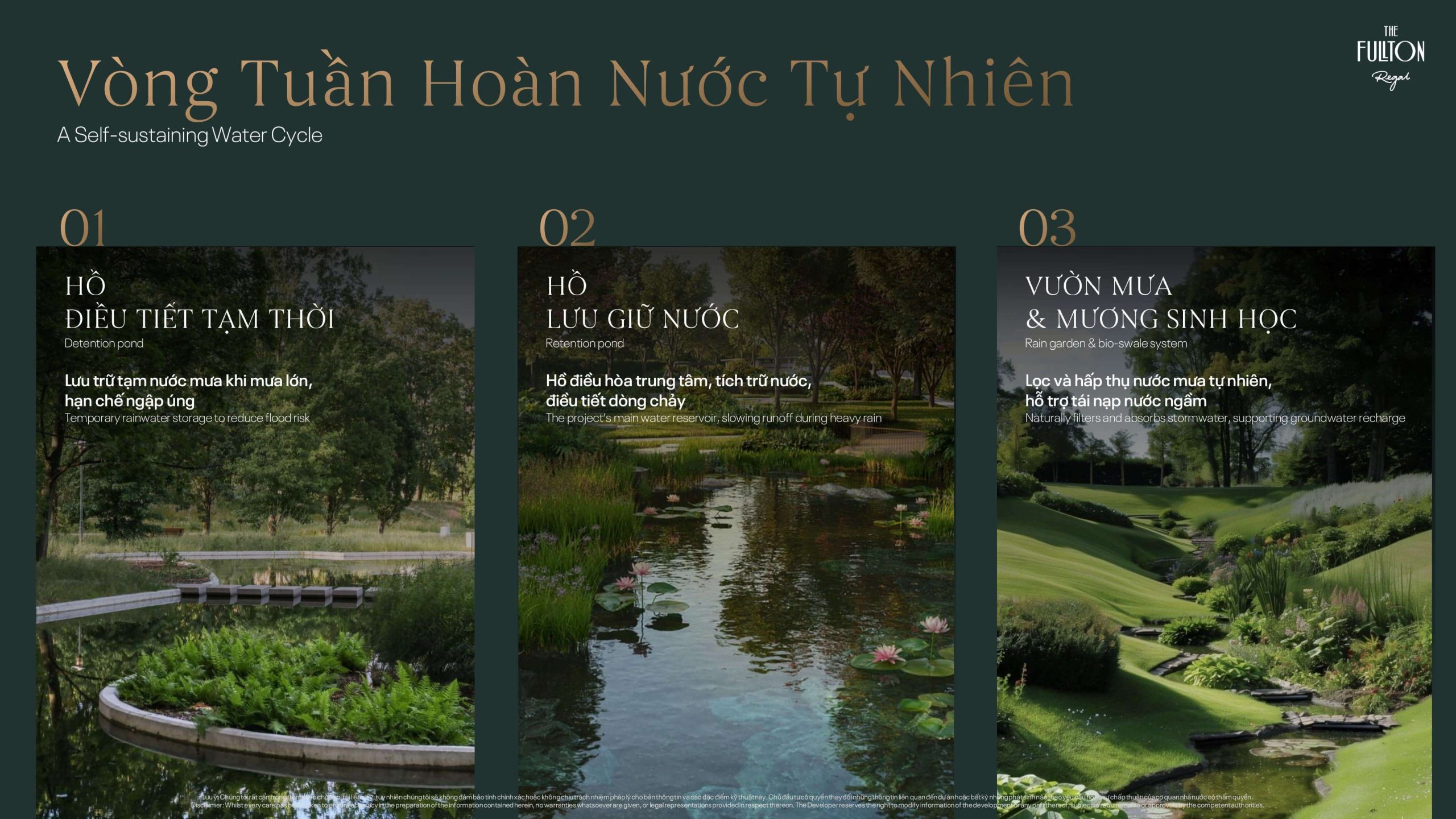 Các hệ thống công viên, hồ điều hòa giúp không gian sống thêm trong xanh